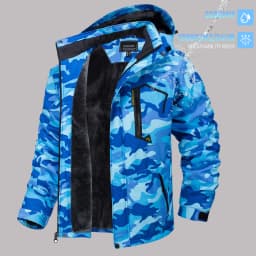 TACVASEN Men's Ski Parka Jacket Waterproof Fleece Lined Insulated Thermal Snowboard Sports Work Winter Jacket with Detached Hood