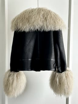 2024 New Winter Warm Mongolia Sheep Fur Collar Faux Leather Jacket Women Warm Suede Lamb Loose Fit Pu Leather Short Casual Coat