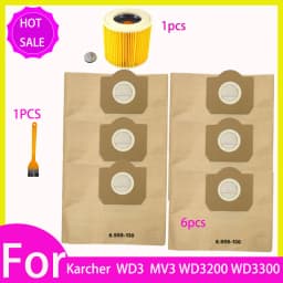 Replacement Dust Bag Hepa Filter For Karcher WD3 Premium WD3200 WD 3300 MV3 Accessories A2004 A2054 Vacuum Cleaner Spare Parts