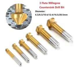 1PCS 6.3-20.5mm Countersunk Drill Bit Chamfering Tools Countersunk Drill 3 Flute 61mm 90 Degree Chamfer Cutter For Hard Metals