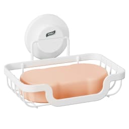 TAILI Soap Holder Bar Soap Dish Suction Cup, Bar Soap Rack for Shower Wall, Draining Soap Saver Tray for Bathroom, Tub, Kitchen