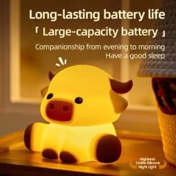 Highland Cattle Night Light With Timer Nursing LED Lights Anime Desktop Lamp Room Decorations Silicone Lamps Kids Birthday Gifts