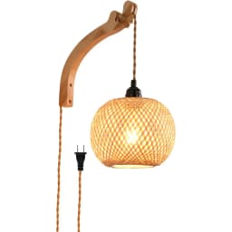 Hand Woven Bamboo Wall Lamp with Plug in Cord Farmhouse Rustic Boho Wall Sconces EU Plug Wall Lighting for Living Room Bedroom