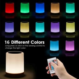 HPH RGB LED Light Party Wireless Ambient Table Lamp Remote Control Bedside Lamp for Bedroom Decoration Christmas Gift Mood Light