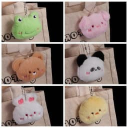 Cartoon Soft Animal Keychain Cute Plush Bear Keyring For Women Rabbit Frog Doll Keychain Backpack Pendant Ornaments Girls Gift