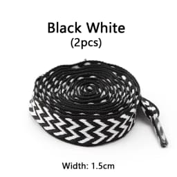 1 Pair Wavy Bread Style Flat Shoelaces Trend Decorative Laces for Sneakers 1.5/2/3 Cm Width Shoe Accessories