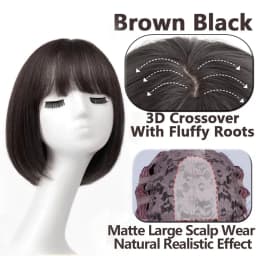 Shoulder Layered Synthetic BOB Wig With Transparent Lace Front Straight Heat Resistant Wig Hair For Women Daily Cosplay Party