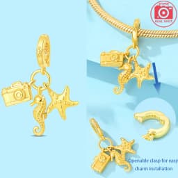 925 Sterling Silver Ocean Series Blue Turtle Starfish Shell Fit Original Bracelet Charms for Women diy Fine Jewelry Gifts