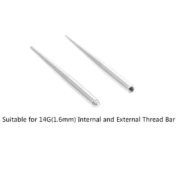 2PCS Internal & External Thread Steel Body Piercing Kit 14G (1.6mm) & 16G (1.2mm) Eyebrow Lip Ear Tongue Needle Tool