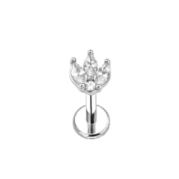 ASTM F136 G23 Titanium Flower Moon Heart Threadless Piercing Leaf Drop Pin Push in Lip Stud Daith Conch Earring 16G 18G 20G