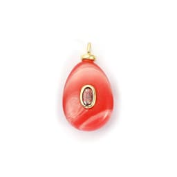 1 Piece Brass Charms Natural Stone 18K Gold Plated Geometric Cubic Zirconia Round Rhombus Shape Pendant DIY Necklace Making