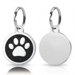 Free Personalized Dog Cat Plate Tags Engraved Puppy Pet ID Name Collar Tag Alloy Paw Glitter Pendant Pets Dogs Accessories