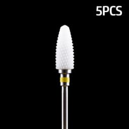 5pcs Ceramic Milling Cutter For Manicure Set Nail Drill Bit Mill Manicure Machine Pedicure Tools for Removing Gel File 3/32 Inch