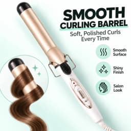 25mm & 32mm Large Barrel Curling Iron for Women, Hair Curling Wand with One-Button Control, Hair Curler for Loose Waves, Soft Curls & Voluminous Hairstyles, Easy-to-Use Portable Hair Styling Tool for Home, Travel & Daily Use