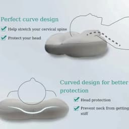 3D Cloud Pillow Ergonomic Memory Foam Pillows Stable Support for Cervical Neck, Deep Sleep & Cooling Breathable Pillowcase