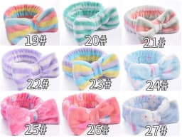Stripe Polka Dots Leopard Coral Fleece Soft Headband Cross Top Knot Hairband Women Girls Wash Face Spa Headwear Hair Accessories