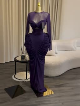 CM.YAYA Women Long Sleeve Patchwork Ruched Smock Maxi Long Dress 2026 Sexy Girl Vacation Trendy Party Birthday Dresses Vestidos