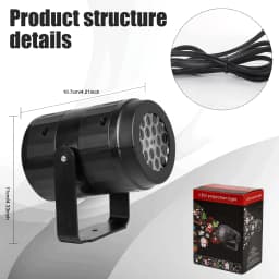 LED Christmas Projector Light 16 Patterns USB Dynamic Rotating Projection for Holiday Atmosphere Light Halloween Christmas Decor