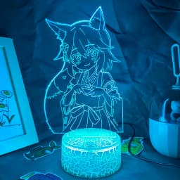 Anime The Helpful Fox Senko San 3D LED Neon Nightlight Birthday Gift for Friend Otaku Bedroom Decor Manga No Senko San Lava Lamp