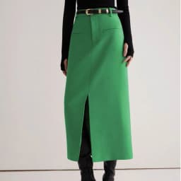 Spring and Autumn New Open Fork Autumn and Winter 2025 High Waist Suit Straight Medium and Long Fashion Skinny Skirt