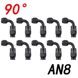 10x Universal Straight 0 45 90 180 Degree AN3 AN4 AN6 AN8 AN10 AN12 Hose End Fitting Hose Adapter For Swivel PTFE Oil Fuel Line