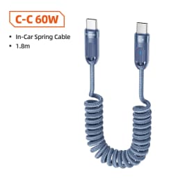 Toocki Car Spring Type C Cable For iPhone 17 16 15 Xiaomi Samsung 60W PD Fast Charging For Macbook iPad Type C to Type C Cable