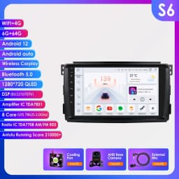 Hizpo AI Voice Wireless CarPlay Android Auto Radio For Smart Fortwo 451 2005 - 2010 4G BT Car Multimedia GPS 2din Autoradio 7862