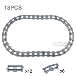 Marumine MOC Block Train Straight Curved Track Crossover Parts Railway Switch Big Size Building Bricks City View Accessories