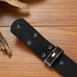 Handmade Leather Dress Belt - Retro Embossed Feather Design, Brown, Adjustable Fit for Business & Casual Wear