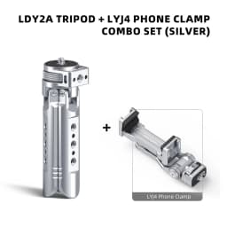 LEAPLIGHT Aluminum Mini Tripod for DJI Osmo Pocket 3/4/4P/360LunaUltra Camera Tripod Handheld Grip w 360° BallHead+Phone Stand