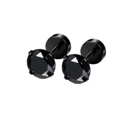 3-8mm Small Black Silver Color Earrings Stone CZ Crystal Ear Studs Surgical Steel Cubic Zirconia Helix Earring Women Accessories