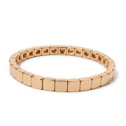 BEUTIFOR 6mm Gold Color Stone Charm Beaded Bangle For Women Elastic Beads Bracelets