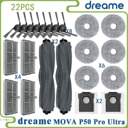 Fit For (Dreame X40 Ultra / L40 Ultra, MOVA P50 Pro Ultra /P10 Pro Ultra) Main Roller Tricut Brush Filter Mop Cloth Dust Bag