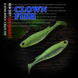 SUNMILE 2025 New Soft Bait 6.5CM Swimbait for Bass Pike Zander Snook Perch Fishing Lures with 3D EYES JIG Head Rig Soft Lure