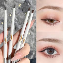 Thin-Head Double-Ended Eyebrow Pencil – Waterproof, Long-Lasting, Auto-Rotate, Brush Tip, Contour, Natural, Certified, Unisex