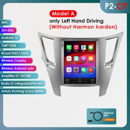 9.7inch 2 DIN Android 13 Car Radio for Subaru Outback Impreza Legacy 2009-2014 Multimedia Stereo Vertical Screen Carplay 360Cam