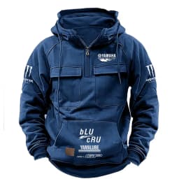 2026 Yamaha Logo Men's Motorcycle Jacket - High-Quality Multi-Pocket Hooded Racing Suit - Fall/Winter Fashion Casual Sport Coat