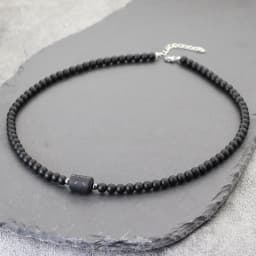 Unique Black Onyx Stone 12 Constellations Necklace For Men 19 Inches Stainless Steel Buckle Short Collar Casual Accessories Him