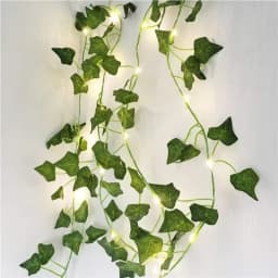 LED Artificial Green Rattan Leaf Fairy Lights String Battery Powered Wedding Garland Ramadan Outdoor Garden EID Room Decoration