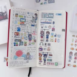 WAKAWAKA Pixel Character Flat Sticker PET Style Person Dress Up Change Outfit for Scrapbook Journal Phone Laptop Decoration Aest