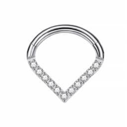1PC G23 Titanium Hoop CZ Heart Septum Helix Piercing Nose Rings Tragus Cartilage Hinged Segment Earrings Perforated Jewelry gift