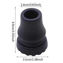 Rubber Pad Cap Non-Slip Walking Stick Crutch Cane Bottom Pads Cover Protector Climbing Hiking Trekking Pole Tip Black 16/19/22mm