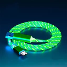 Flow Luminous USB Type C Cable 3A Fast Charging Data Cord for Samsung Xiaomi OPPO Huawei IPhone Charger Micro USB Wire LED Cable
