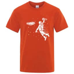 Summer Men T-shirt High Quality Blend Cotton Funny Astronaut Print Casual Loose Cool Men Casual Loose O-neck Men Tshirt Tee Top