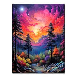 Dazzling Starry Forest Scenery Personality DIY Full Drill Diamond Painting Decorative Rhinestone Mosaic Cross-Stitch Kit