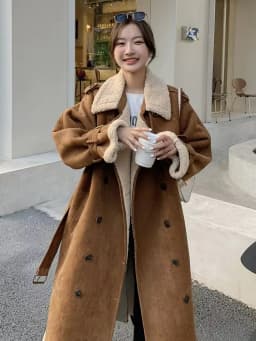 Maillard Mid To Long Knee Length Fur One-Piece Coat For Women In Winter 2026 New Thick Casual Suede Coat Winter Coat Khaki