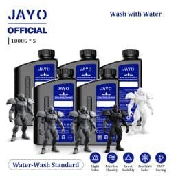 JAYO Water Washable 3D Resin 5pcs/set 3D Printer Resin 405nm UV Standard Rapid Photopolymer Resin for LCD/DLP/SLA 3D Printer