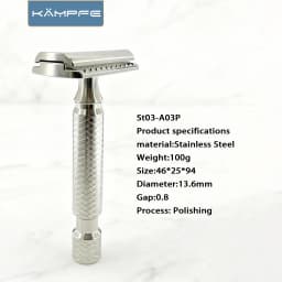 Kampfe Classic CNC Stainless Steel Double Edge Safety Polishing Razor for Men Grip Non-Irritating Father’s Day gift