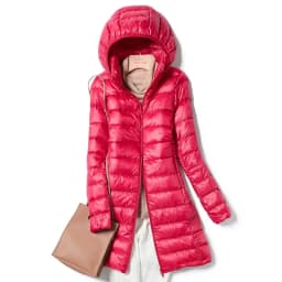Haze Blue Women's Lightweight Long Jacket, Hooded Long Sleeve Coat, Asian Size M-7XL, Red, Black, Blue, Purple Available Parkas