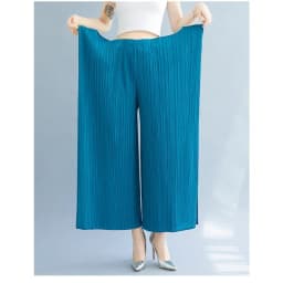 2025 New Pleated Pants Irregular Wide-legged Pants Simple Loose Large Size with Elastic Formal Occasions Commuter Women's
